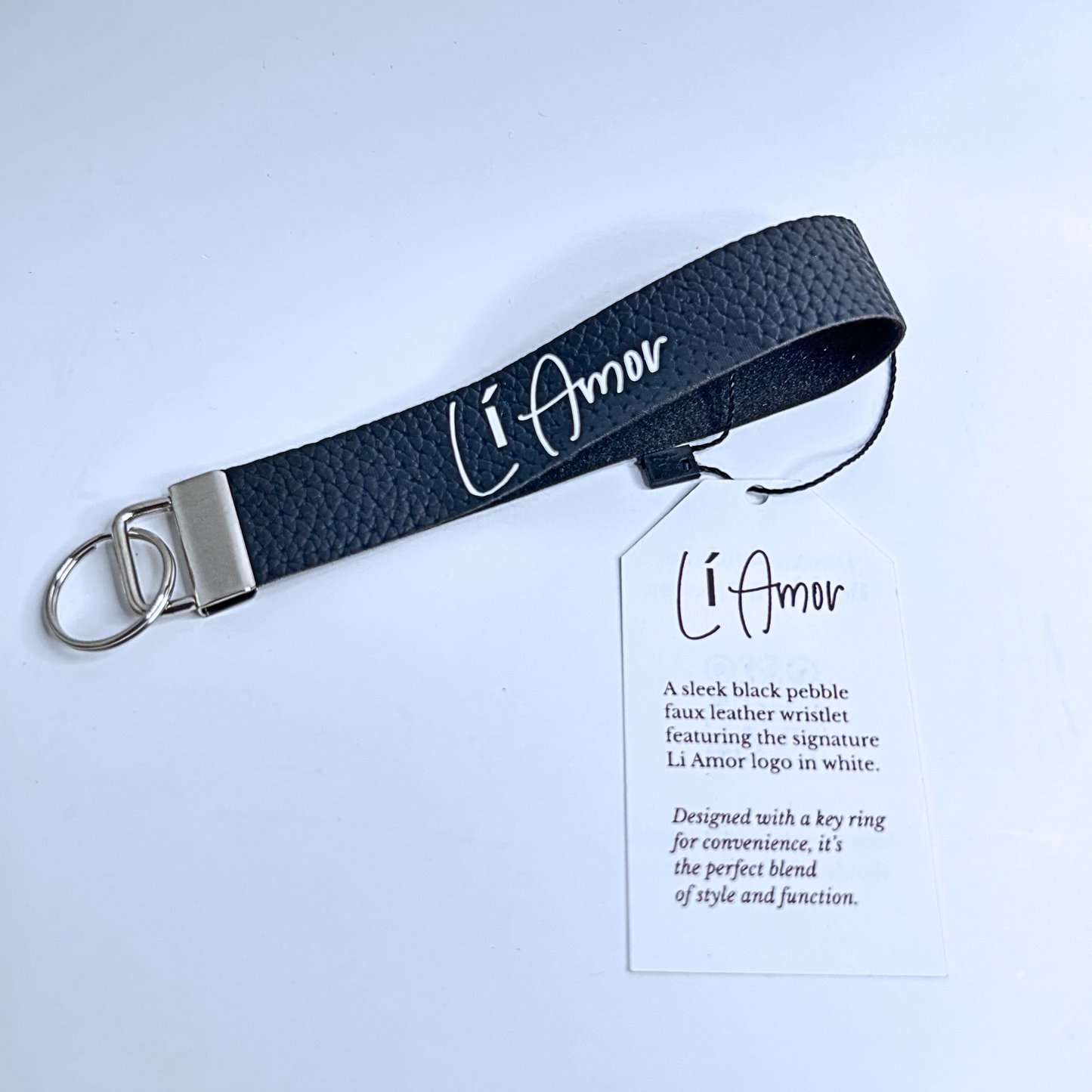 Li Amor Black Faux Leather Wristlet – Handmade by Li Amor - Li Amor