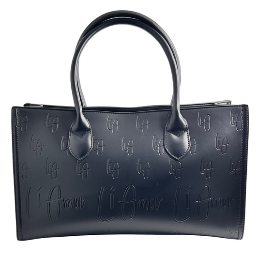 Embossed black vegan leather messenger Li Amor BOSS Bag - Purse/handbag Only